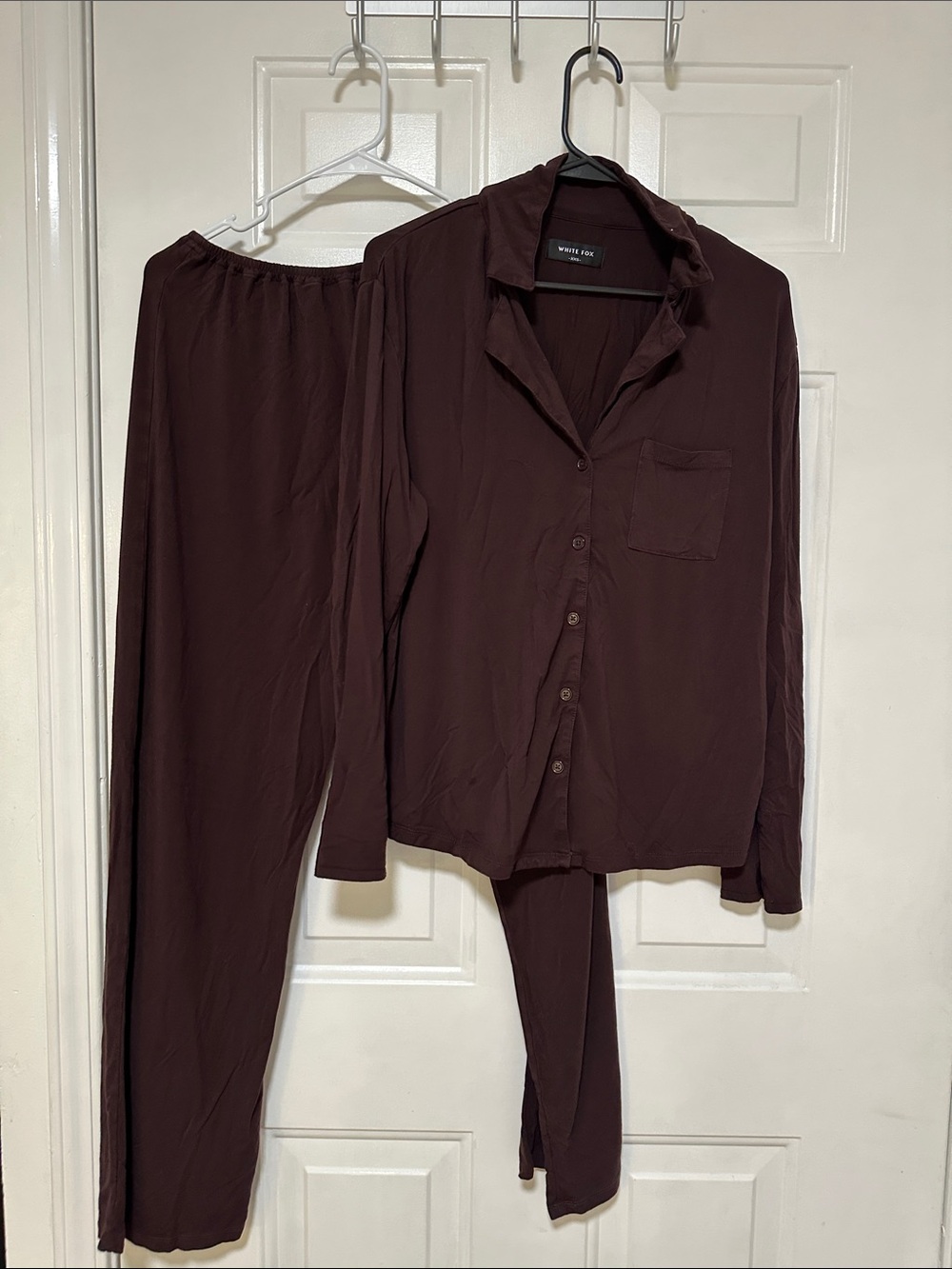 Willow Wide-Leg Satin-Look Pajama Set - Plum